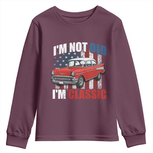 I'm Not Old I'm Classic Youth Sweatshirt American Classic Collector Car US Flag