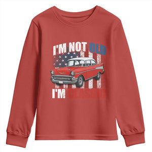 I'm Not Old I'm Classic Youth Sweatshirt American Classic Collector Car US Flag