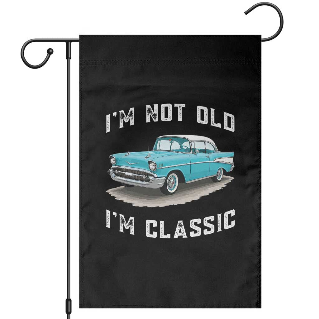 I'm Not Old I'm Classic Garden Flag Vintage 1957 Turquoise Classic Car