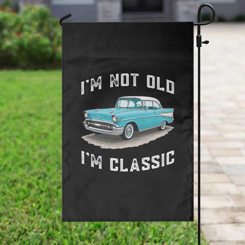 I'm Not Old I'm Classic Garden Flag Vintage 1957 Turquoise Classic Car