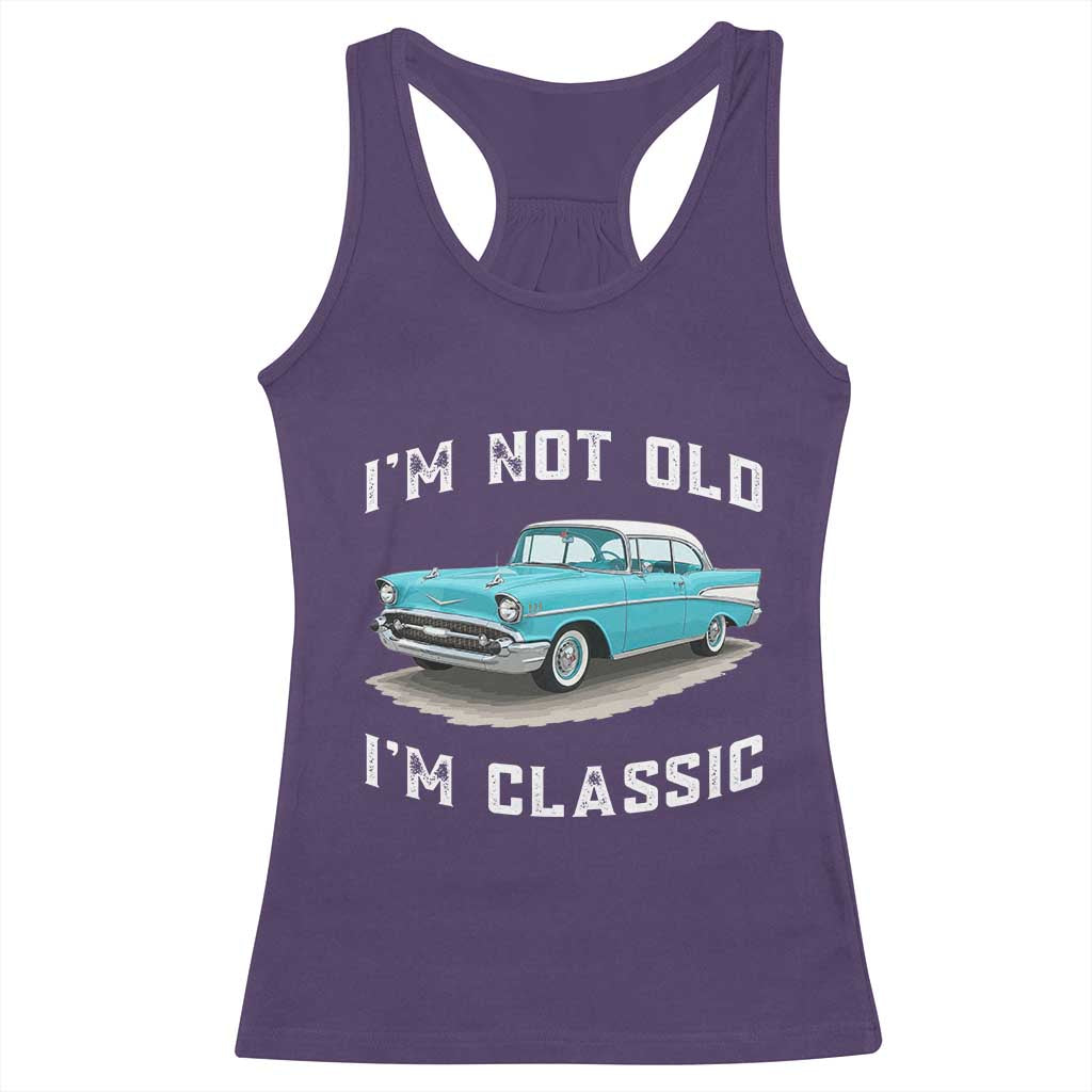 I'm Not Old I'm Classic Racerback Tank Top Vintage 1957 Turquoise Classic Car