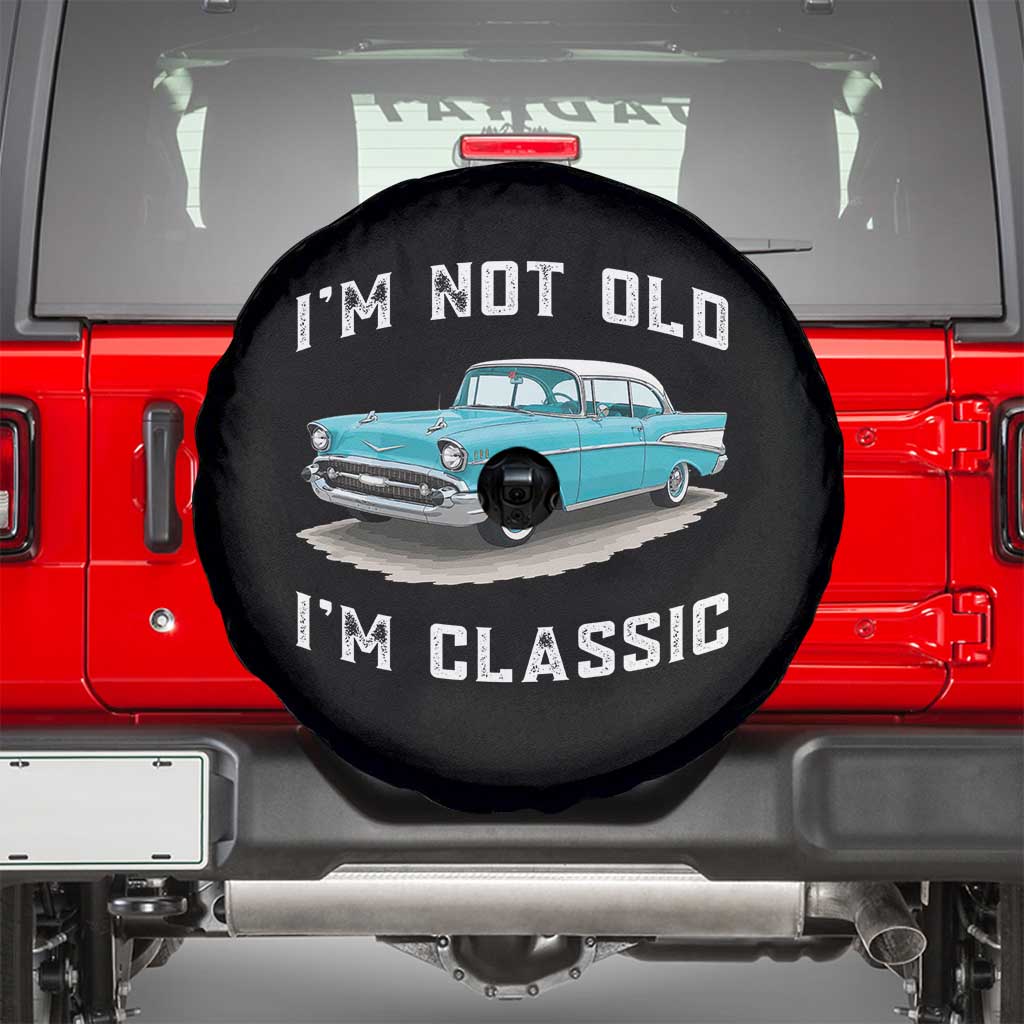 I'm Not Old I'm Classic Spare Tire Cover Vintage 1957 Turquoise Classic Car