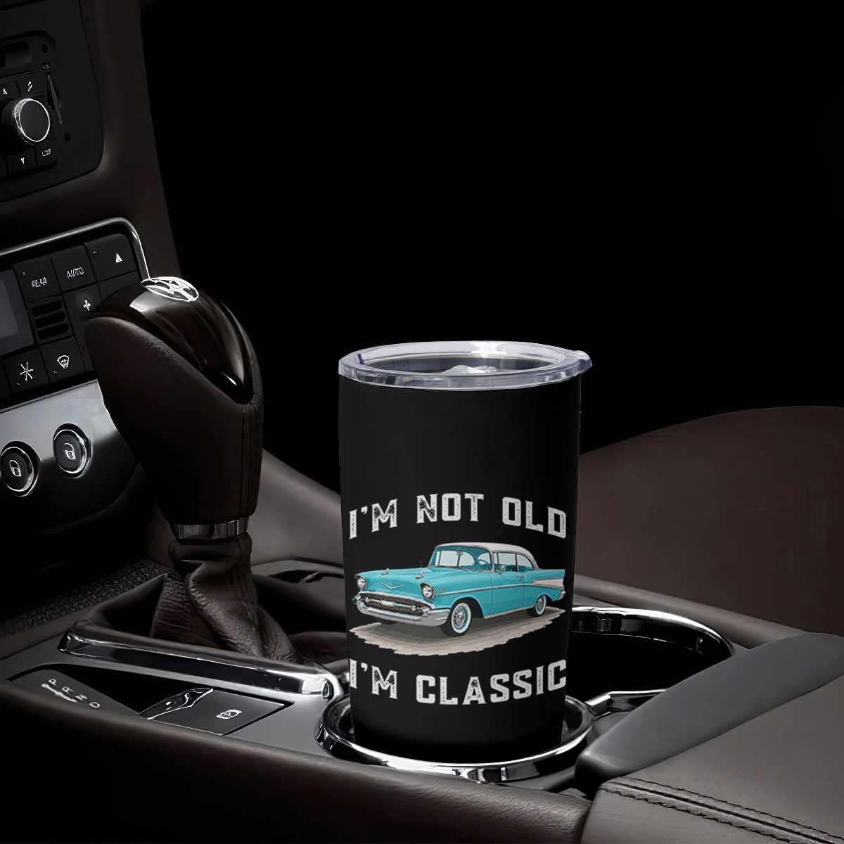 I'm Not Old I'm Classic Tumbler Cup Vintage 1957 Turquoise Classic Car