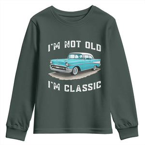 I'm Not Old I'm Classic Youth Sweatshirt Vintage 1957 Turquoise Classic Car