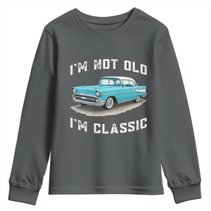 I'm Not Old I'm Classic Youth Sweatshirt Vintage 1957 Turquoise Classic Car