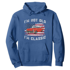 I'm Not Old I'm Classic Hoodie Vintage 1957 Hot Rod Silhouette Patriotic American Flag