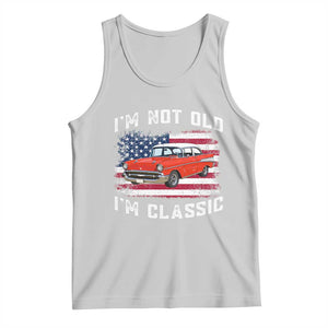 I'm Not Old I'm Classic Tank Top Vintage 1957 Hot Rod Silhouette Patriotic American Flag