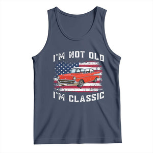 I'm Not Old I'm Classic Tank Top Vintage 1957 Hot Rod Silhouette Patriotic American Flag