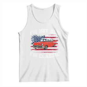 I'm Not Old I'm Classic Tank Top Vintage 1957 Hot Rod Silhouette Patriotic American Flag