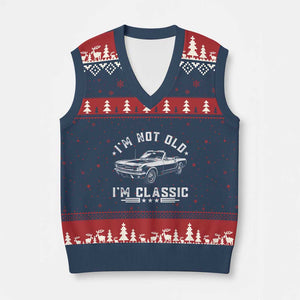 I'm Not Old I'm Classic V-Neck Knit Sweater Vest Vintage 1963 Classic Sports Car