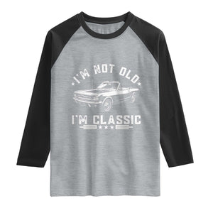 I'm Not Old I'm Classic Raglan Shirt Vintage 1963 Classic Sports Car