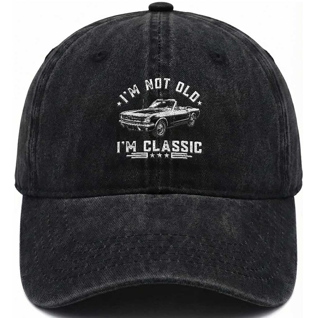 I'm Not Old I'm Classic Washed Cotton Baseball Cap Vintage 1963 Classic Sports Car