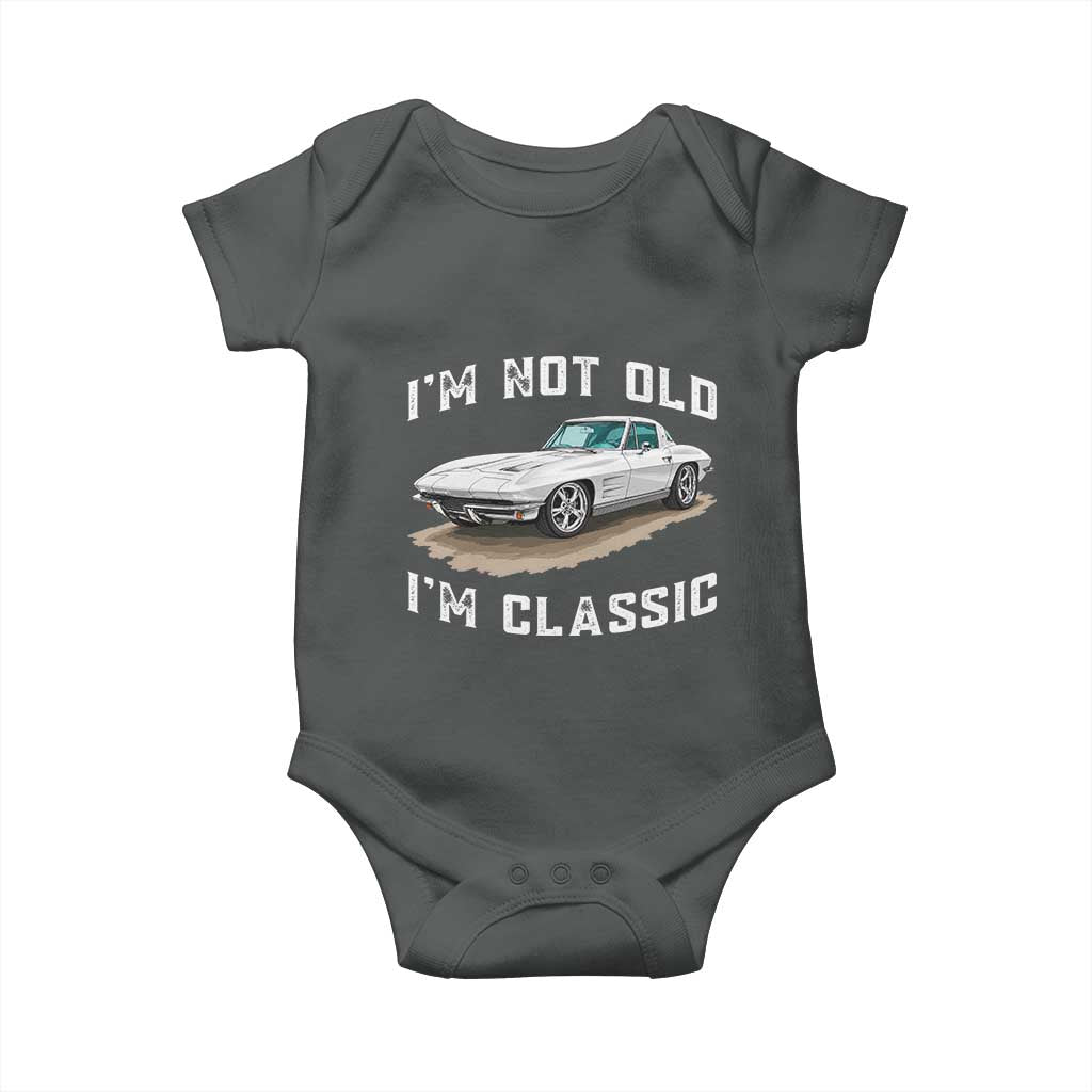 I'm Not Old I'm Classic Baby Onesie Vintage 1963 Sports Car Retro Americana