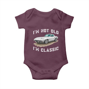 I'm Not Old I'm Classic Baby Onesie Vintage 1963 Sports Car Retro Americana