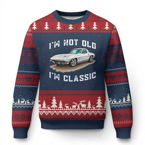 I'm Not Old I'm Classic Ugly Christmas Sweater Vintage 1963 Sports Car Retro Americana