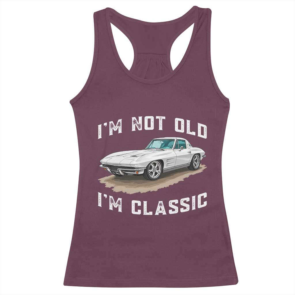 I'm Not Old I'm Classic Racerback Tank Top Vintage 1963 Sports Car Retro Americana