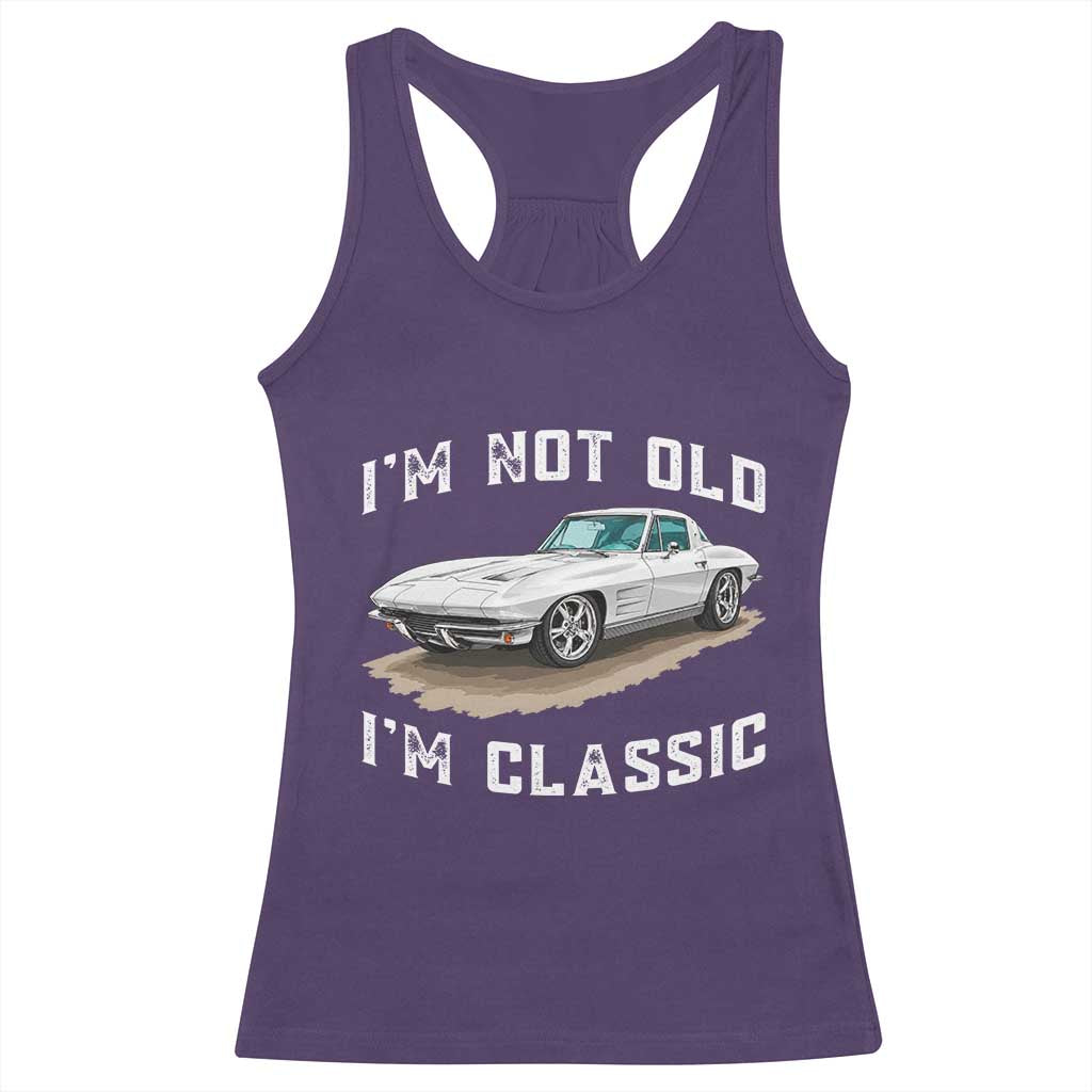 I'm Not Old I'm Classic Racerback Tank Top Vintage 1963 Sports Car Retro Americana