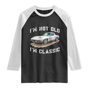 I'm Not Old I'm Classic Raglan Shirt Vintage 1963 Sports Car Retro Americana