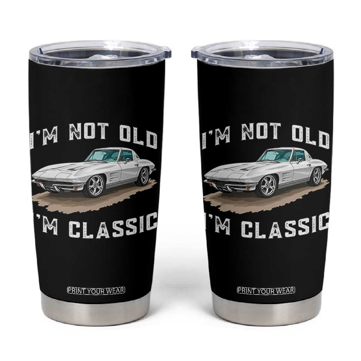 I'm Not Old I'm Classic Tumbler Cup Vintage 1963 Sports Car Retro Americana