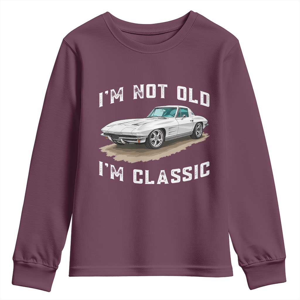 I'm Not Old I'm Classic Youth Sweatshirt Vintage 1963 Sports Car Retro Americana