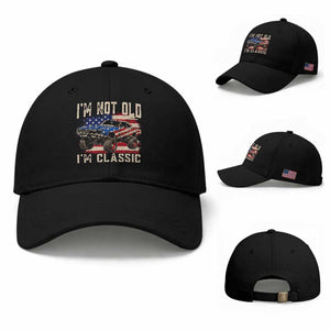 I'm Not Old I'm Classic Baseball Cap Vintage Car American Flag 4th of July