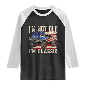 I'm Not Old I'm Classic Raglan Shirt Vintage Car American Flag 4th of July