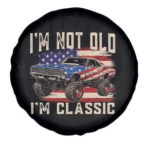 I'm Not Old I'm Classic Spare Tire Cover Vintage Car American Flag 4th of July