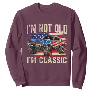 I'm Not Old I'm Classic Sweatshirt Vintage Car American Flag 4th of July