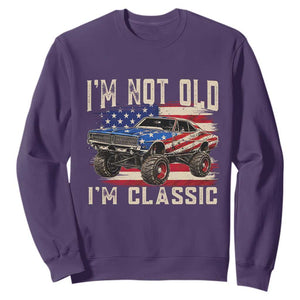 I'm Not Old I'm Classic Sweatshirt Vintage Car American Flag 4th of July