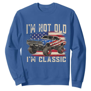 I'm Not Old I'm Classic Sweatshirt Vintage Car American Flag 4th of July