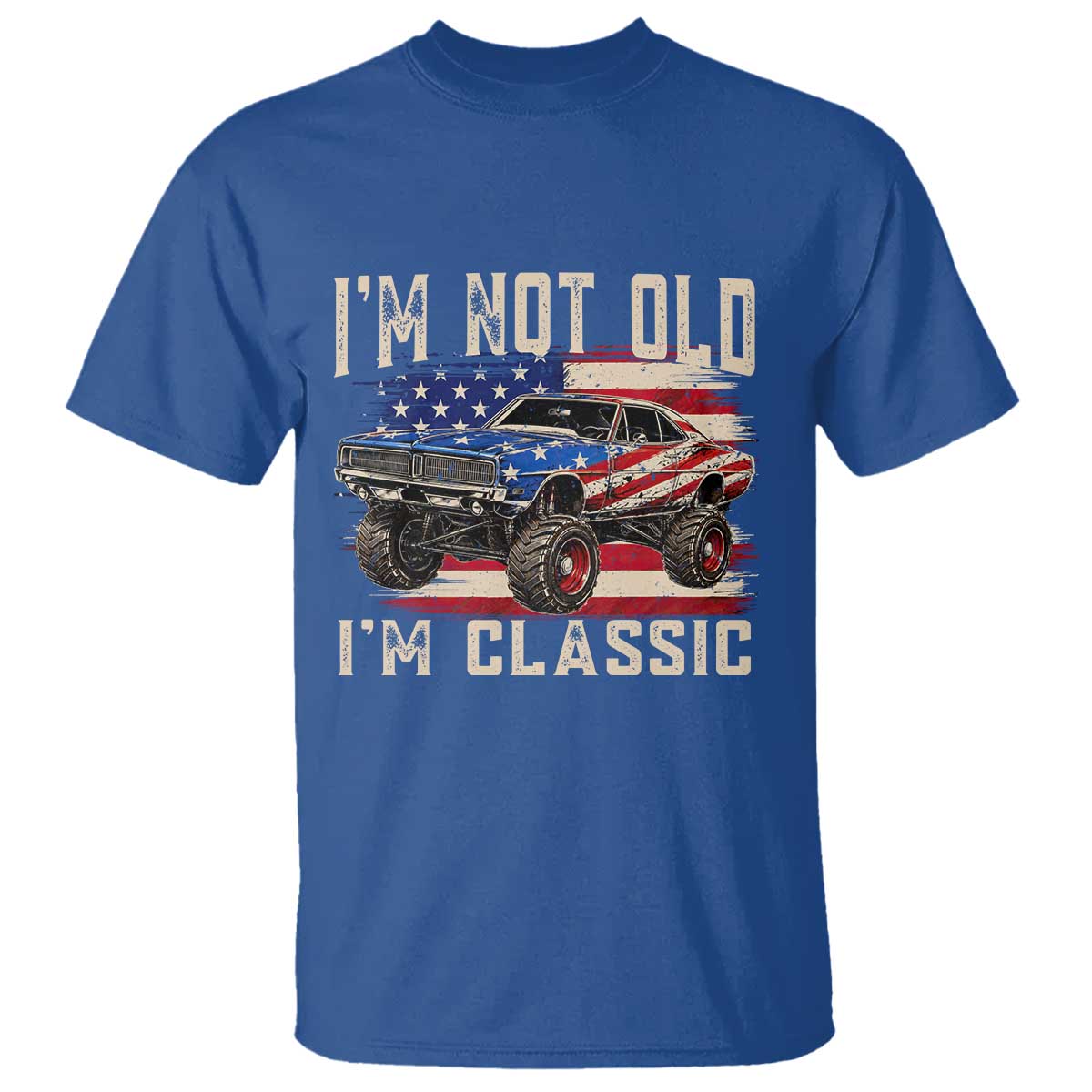 I'm Not Old I'm Classic T Shirt Vintage Car American Flag 4th of July