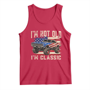 I'm Not Old I'm Classic Tank Top Vintage Car American Flag 4th of July