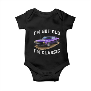 I'm Not Old I'm Classic Baby Onesie Vintage 1970 Purple Classic Muscle Car