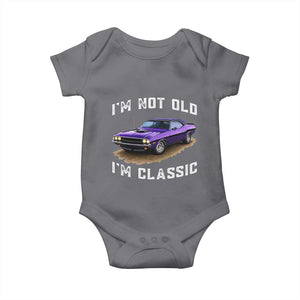 I'm Not Old I'm Classic Baby Onesie Vintage 1970 Purple Classic Muscle Car