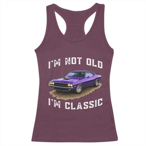 I'm Not Old I'm Classic Racerback Tank Top Vintage 1970 Purple Classic Muscle Car