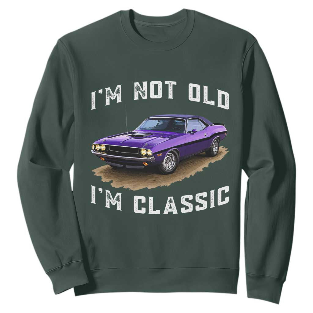 I'm Not Old I'm Classic Sweatshirt Vintage 1970 Purple Classic Muscle Car
