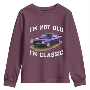 I'm Not Old I'm Classic Youth Sweatshirt Vintage 1970 Purple Classic Muscle Car