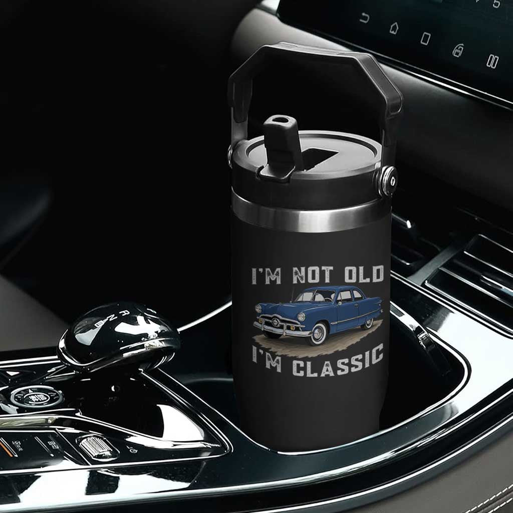 I'm Not Old I'm Classic Flip Straw Tumbler Vintage 1949 Classic American Coupe Car