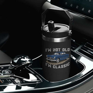 I'm Not Old I'm Classic Flip Straw Tumbler Vintage 1949 Classic American Coupe Car