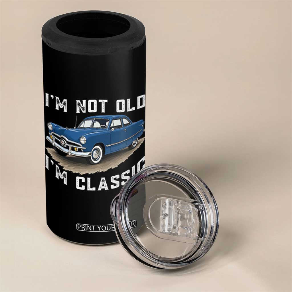 I'm Not Old I'm Classic 4 in 1 Can Cooler Tumbler Vintage 1949 Classic American Coupe Car