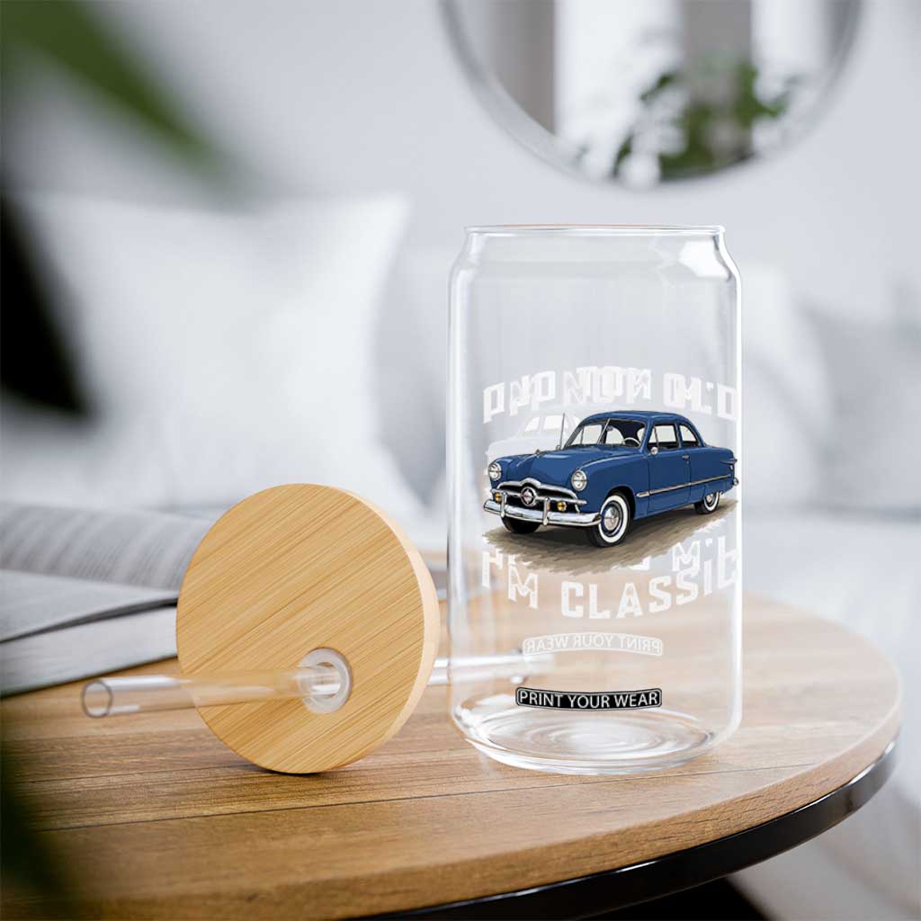 I'm Not Old I'm Classic Glass Can Vintage 1949 Classic American Coupe Car