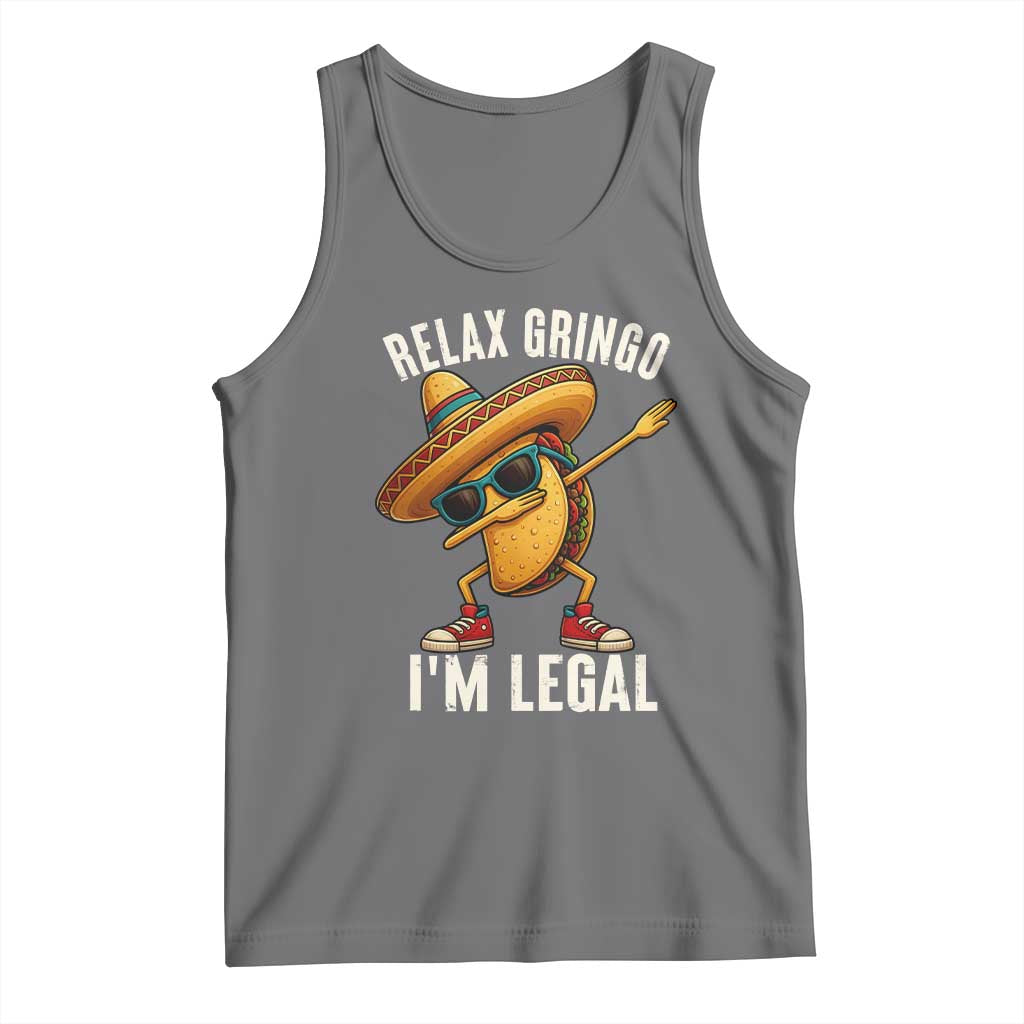 Relax Ringo I'm Legal Tank Top Funny Mexican Taco Lover TS14 Black Heather Print Your Wear