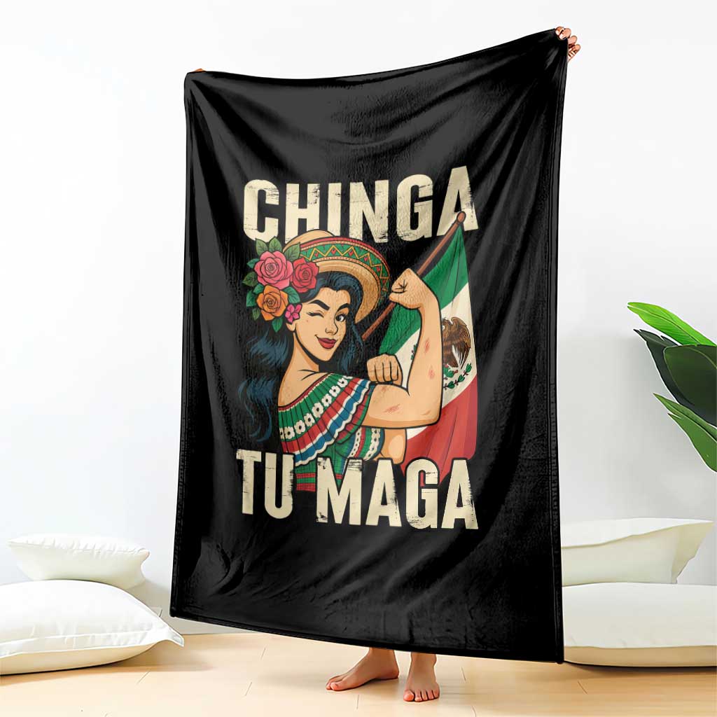 Chinga Tu Maga Protest Throw Blanket Funny Mexican Women TS14 Print Your Wear
