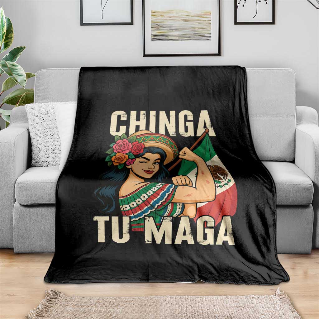 Chinga Tu Maga Protest Throw Blanket Funny Mexican Women TS14 Print Your Wear
