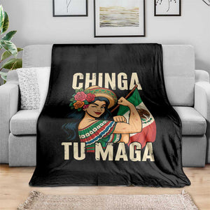 Chinga Tu Maga Protest Throw Blanket Funny Mexican Women TS14 Print Your Wear