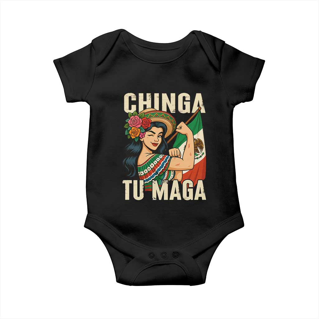 Chinga Tu Maga Protest Baby Onesie Funny Mexican Women TS14 Black Print Your Wear