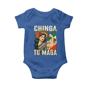 Chinga Tu Maga Protest Baby Onesie Funny Mexican Women TS14 Royal Blue Print Your Wear