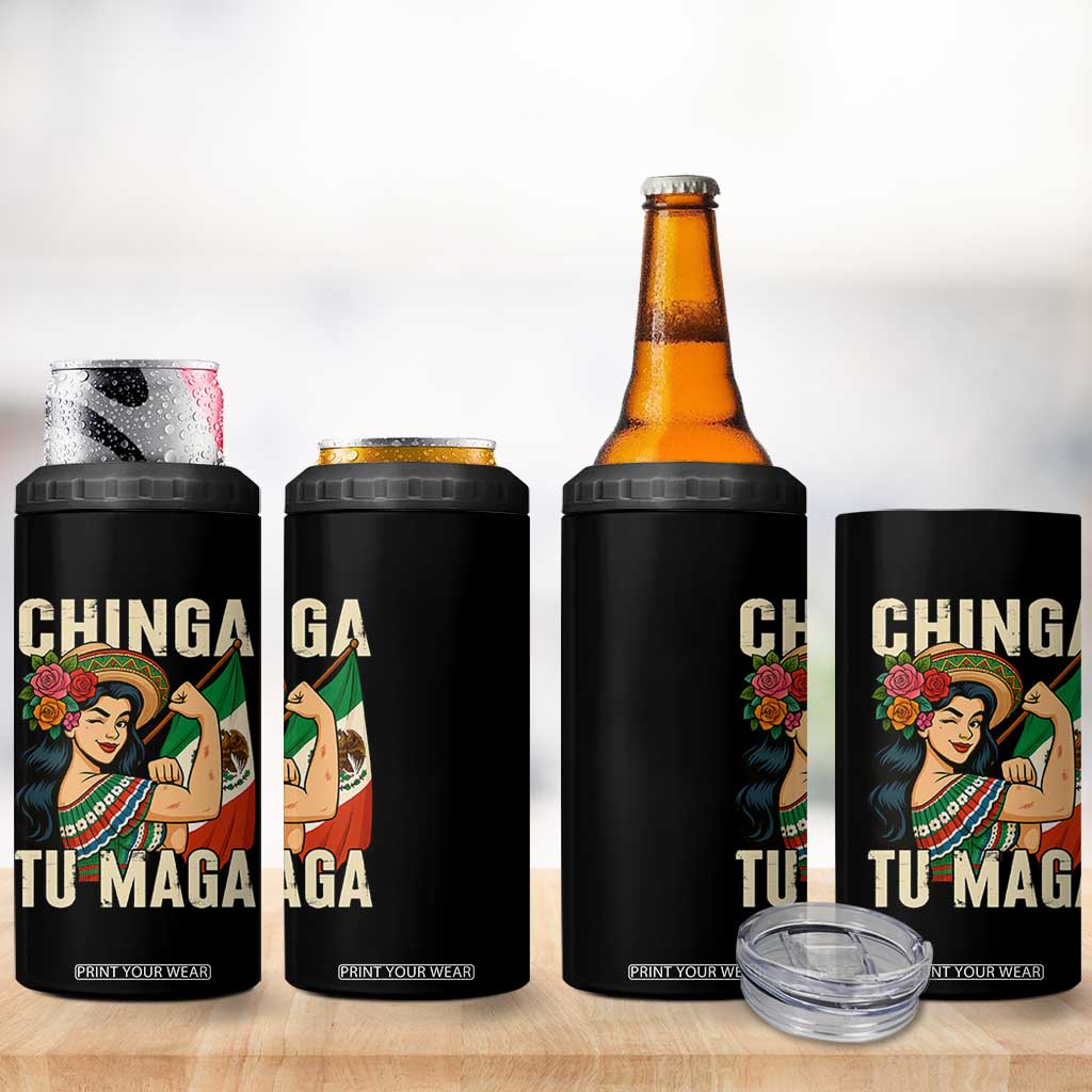 Chinga Tu Maga Protest 4 in 1 Can Cooler Tumbler Funny Mexican Women TS14 Print Your Wear