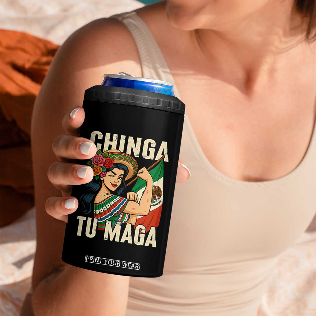 Chinga Tu Maga Protest 4 in 1 Can Cooler Tumbler Funny Mexican Women TS14 Print Your Wear