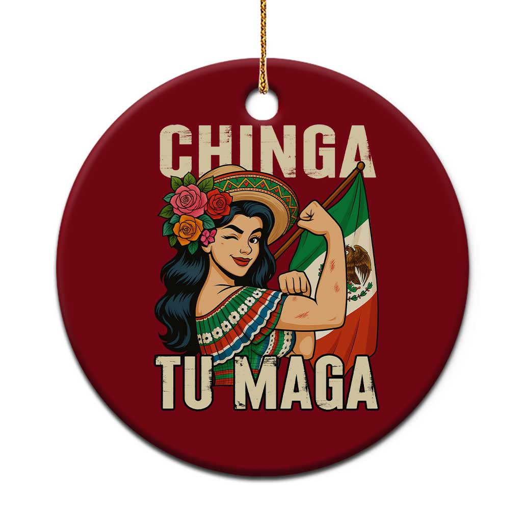 Chinga Tu Maga Protest Ceramic Ornament Funny Mexican Women TS14 1pc Red Print Your Wear